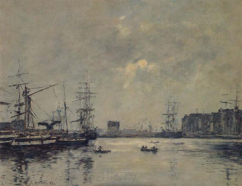 Eugene Boudin The Port Le Havre Norge oil painting art